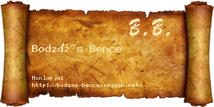 Bodzás Bence névjegykártya